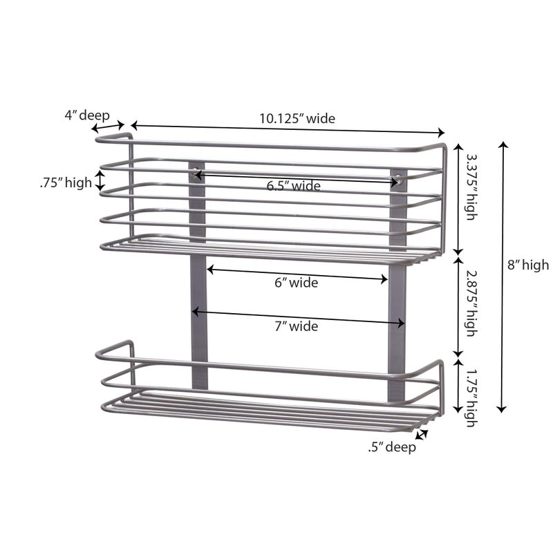 Household Essentials 1228-1 Double Basket Door Mount Cabinet Organizer | Mounts to Solid Cabinet Doors or Wall - Image 2